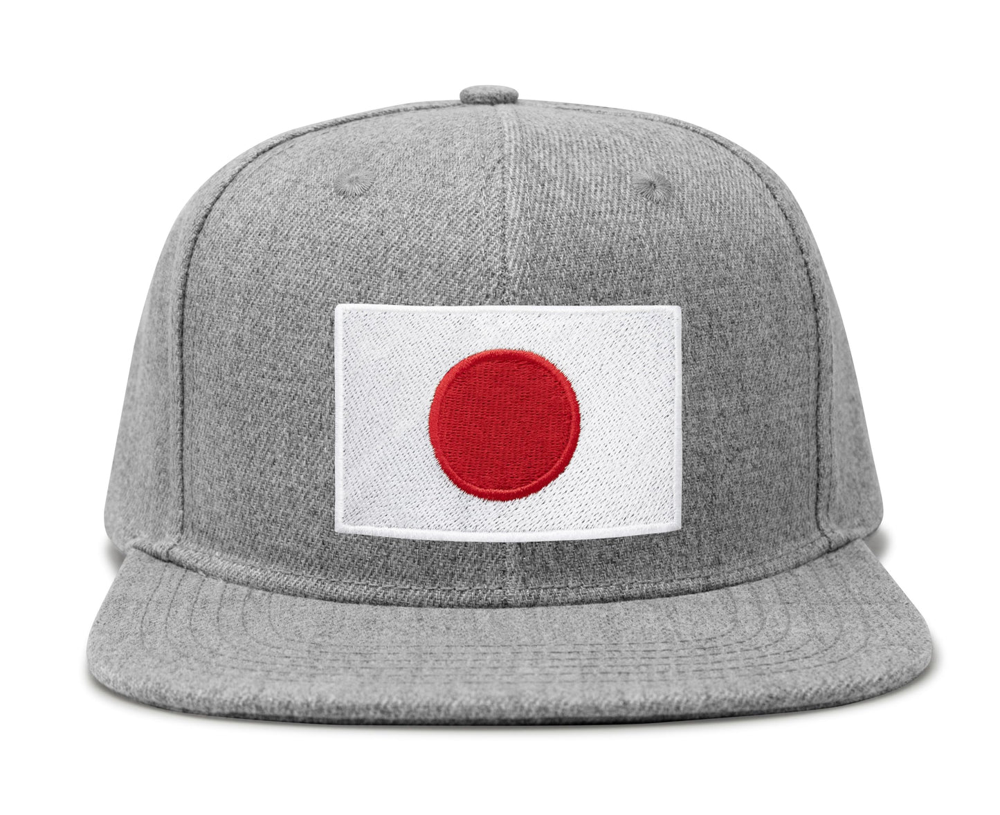 International Tie Country Hat for Men and Women, Adjustable Snapback Trucker Baseball Cap with Embroidered Patch (Japan, Grey Flatbill) - International Tie