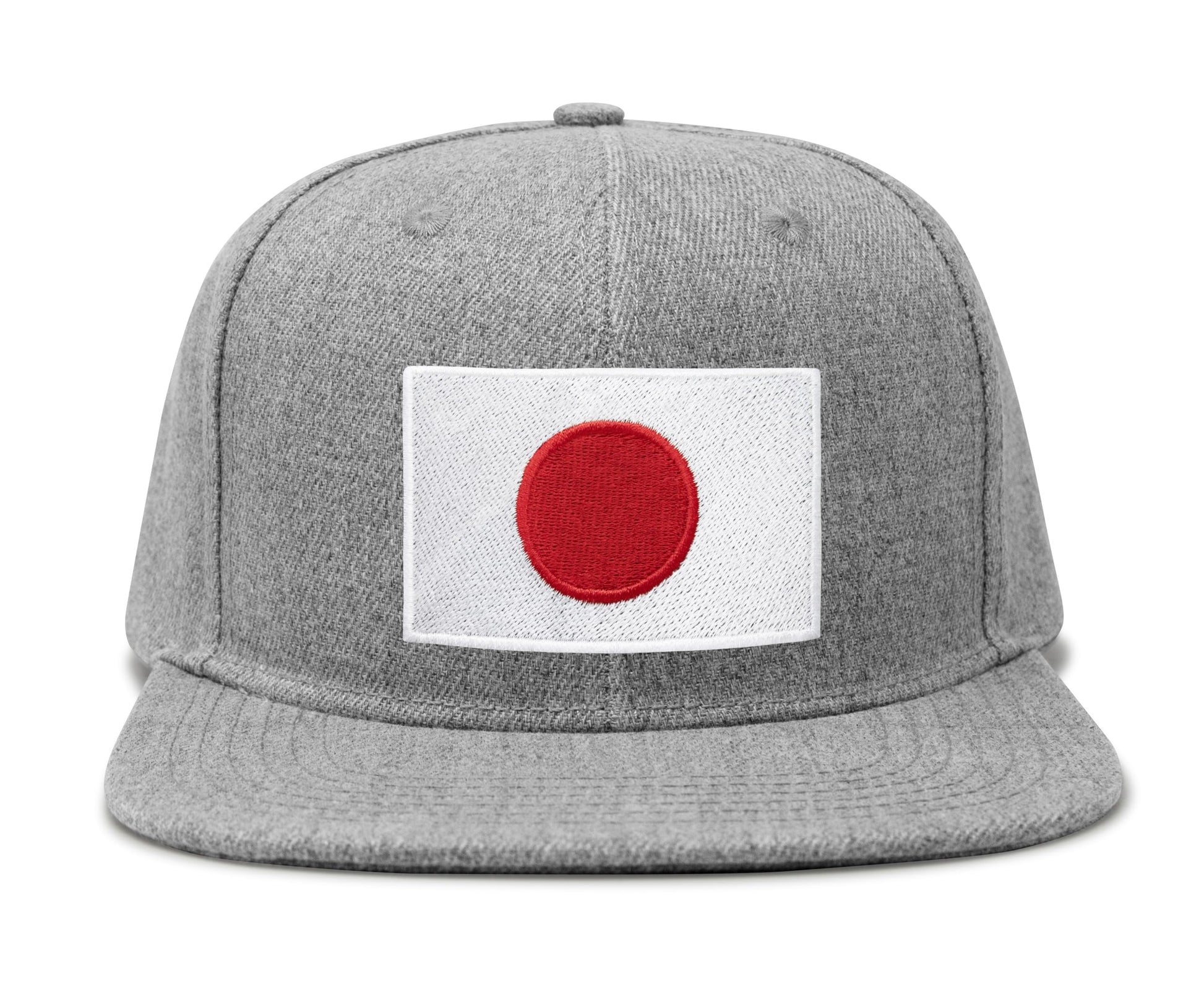 International Tie Country Hat for Men and Women, Adjustable Snapback Trucker Baseball Cap with Embroidered Patch (Japan, Grey Flatbill) - International Tie