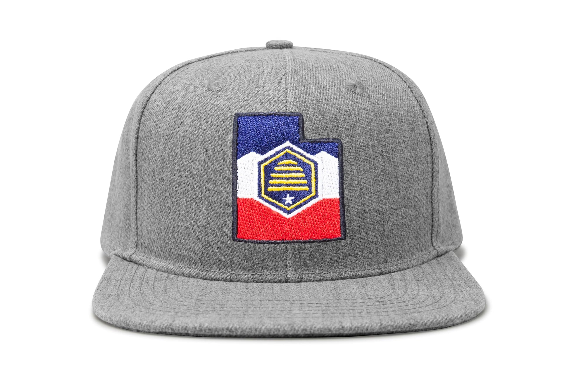 International Tie Stateline Flag Hat for Men and Women - Snapback Trucker Baseball Cap (Utah, Grey Flatbill) - International Tie