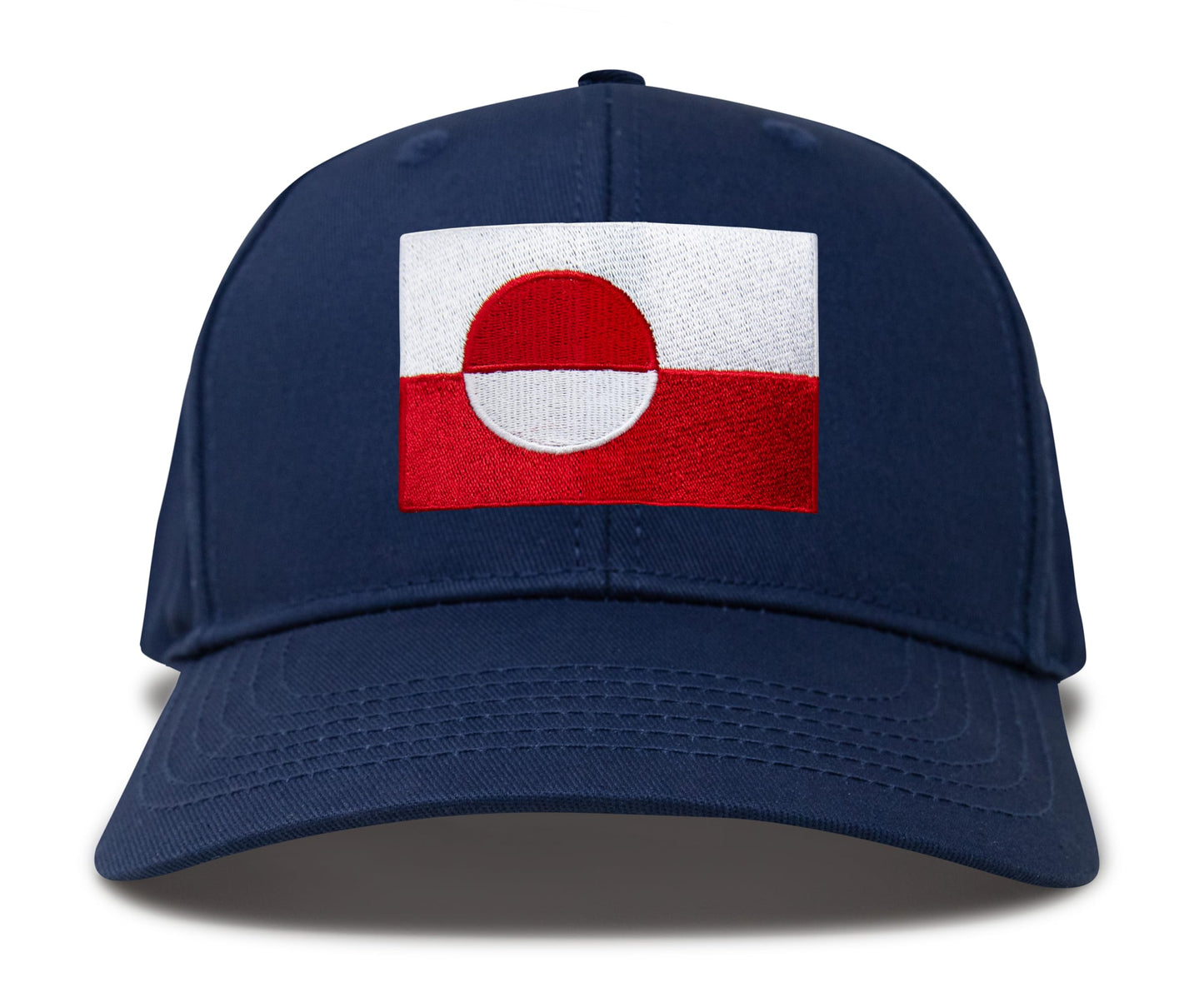 International Tie Country Hat for Men and Women, Adjustable Snapback Trucker Baseball Cap with Embroidered Patch (Greenland, All Navy) - International Tie