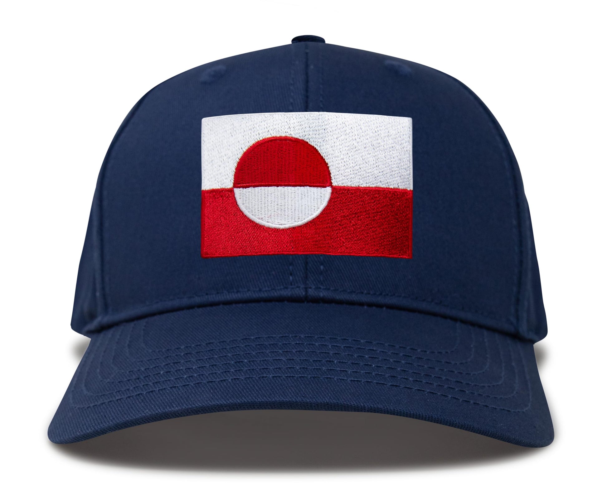 International Tie Country Hat for Men and Women, Adjustable Snapback Trucker Baseball Cap with Embroidered Patch (Greenland, All Navy) - International Tie