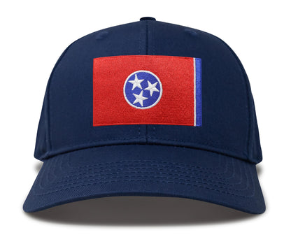International Tie Premium Tennessee - Flag Patch Hat for Men and Women - Snapback Trucker Baseball Cap (All Navy)
