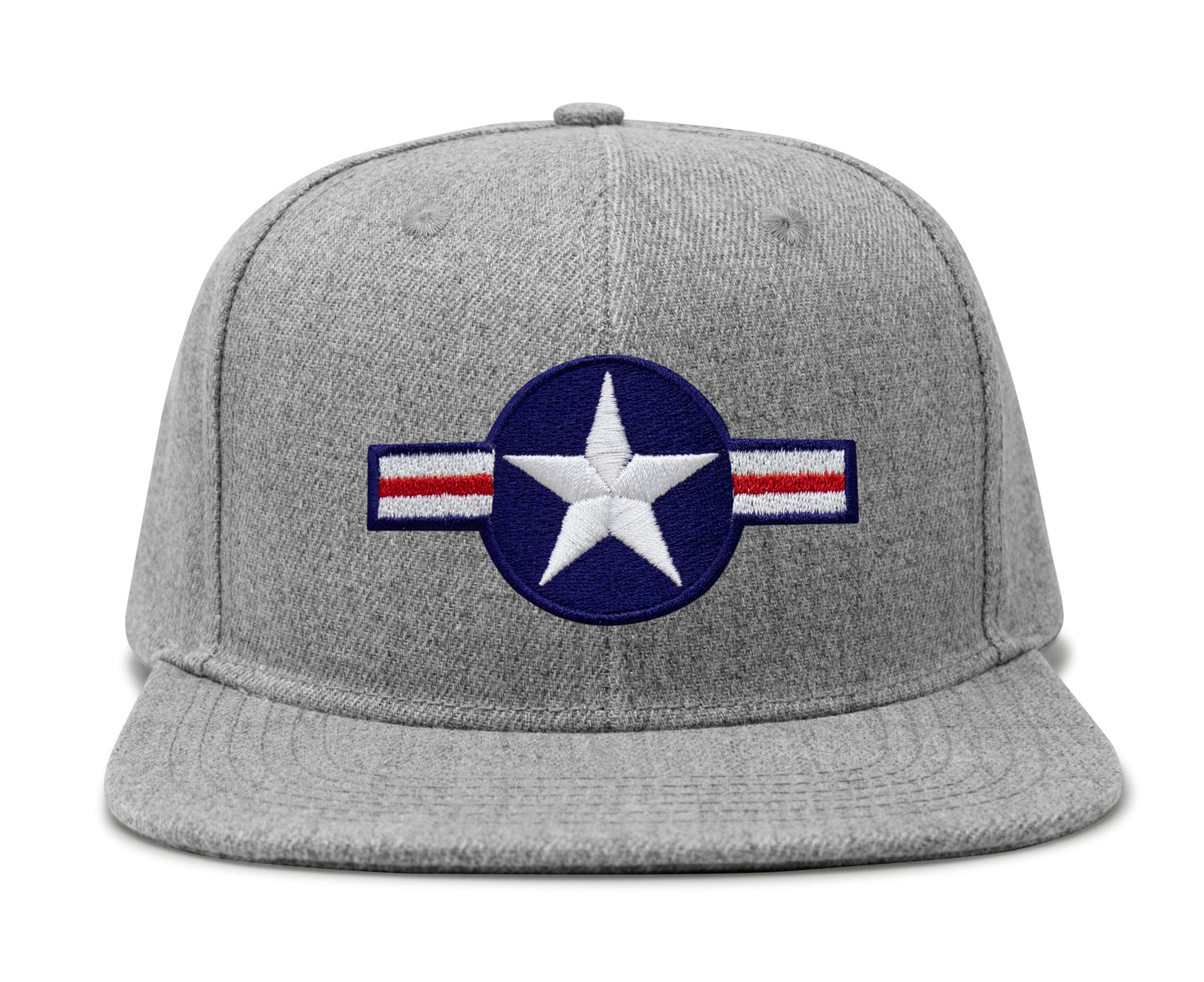International Tie Air Force Hat for Men and Women - Snapback Trucker Baseball Cap (Grey Flatbill)
