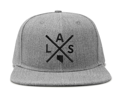 International Tie Harry Reid International Airport LAS Hat for Men and Women - Snapback Trucker Baseball Cap (Grey Flatbill)