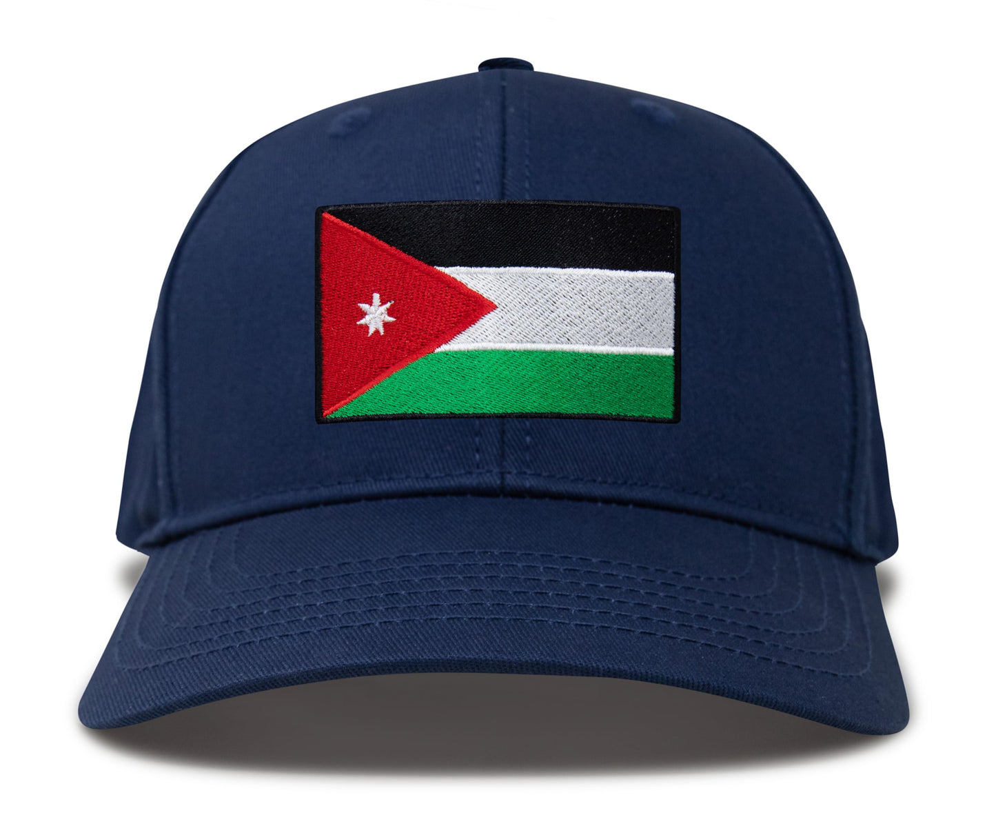 International Tie Country Hat for Men and Women, Adjustable Snapback Trucker Baseball Cap with Embroidered Patch (Jordan, All Navy)