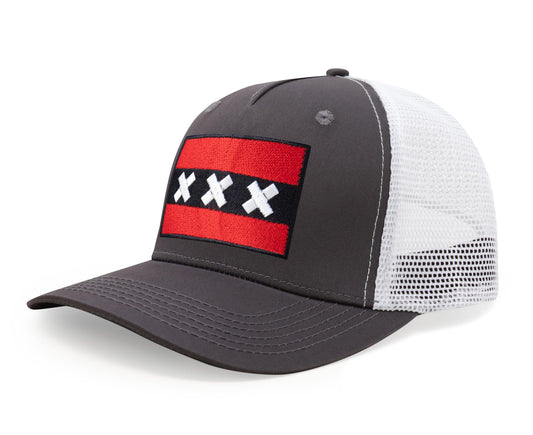 Amsterdam Flag Hat for Men and Women – Adjustable Snapback Baseball Cap by International Tie (Grey White)