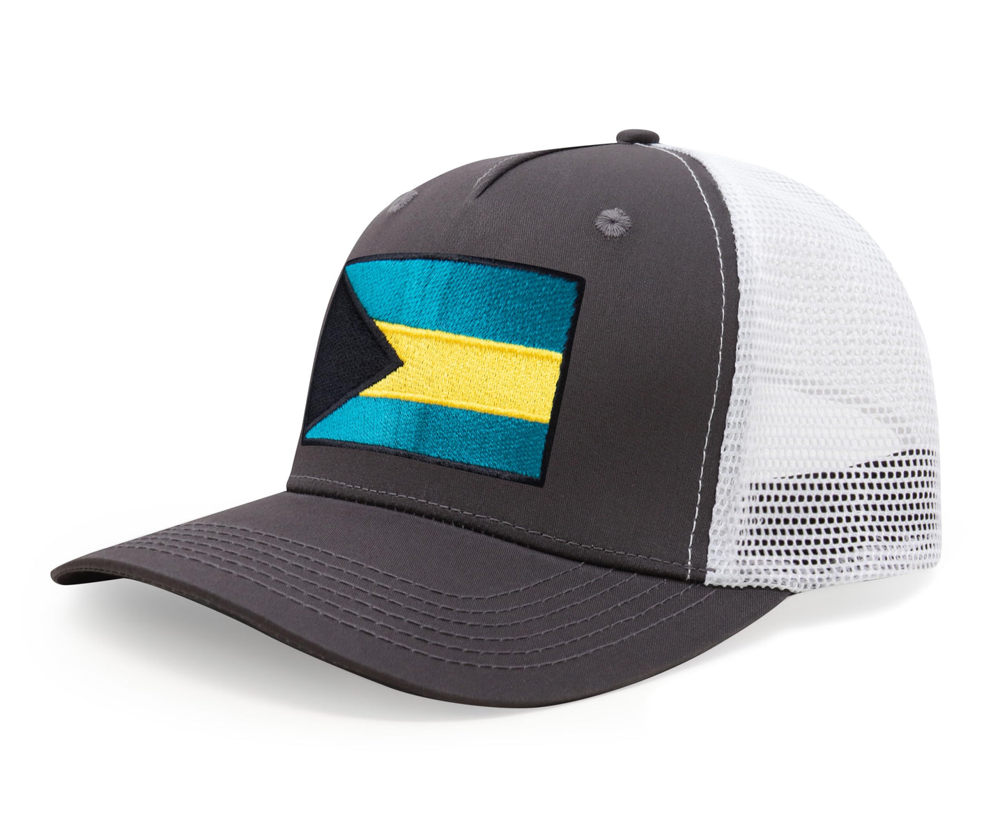 Bahamas Flag Hat for Men and Women – Adjustable Bahamian Snapback Baseball Cap by International Tie (Grey White)