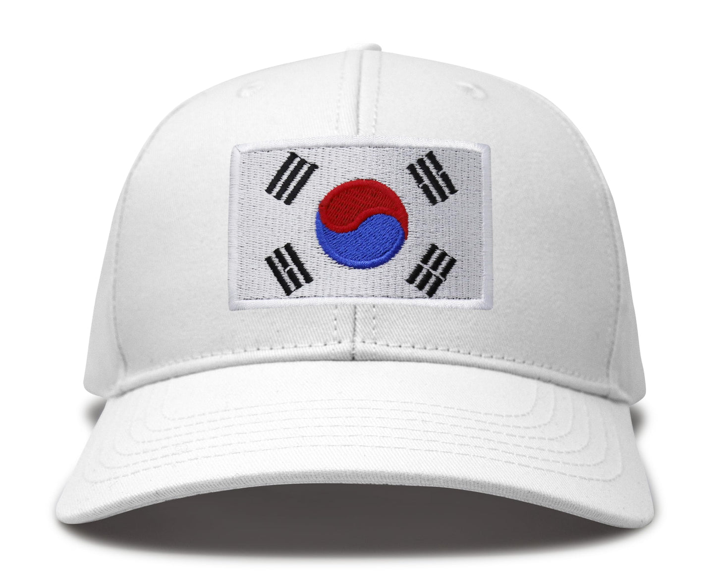 International Tie South Korea Hat for Men and Women - Snapback Trucker Baseball Cap (All White)