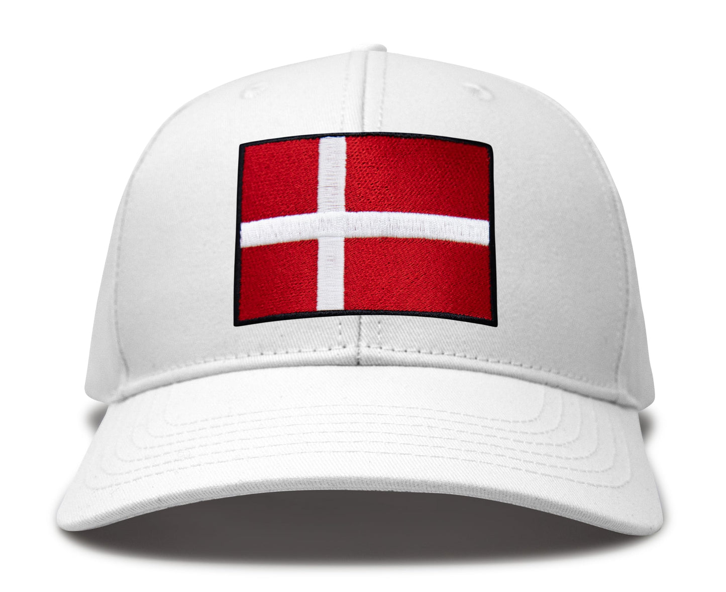 Denmark Flag Hat for Men and Women – Adjustable Snapback Baseball Cap by International Tie (All White)