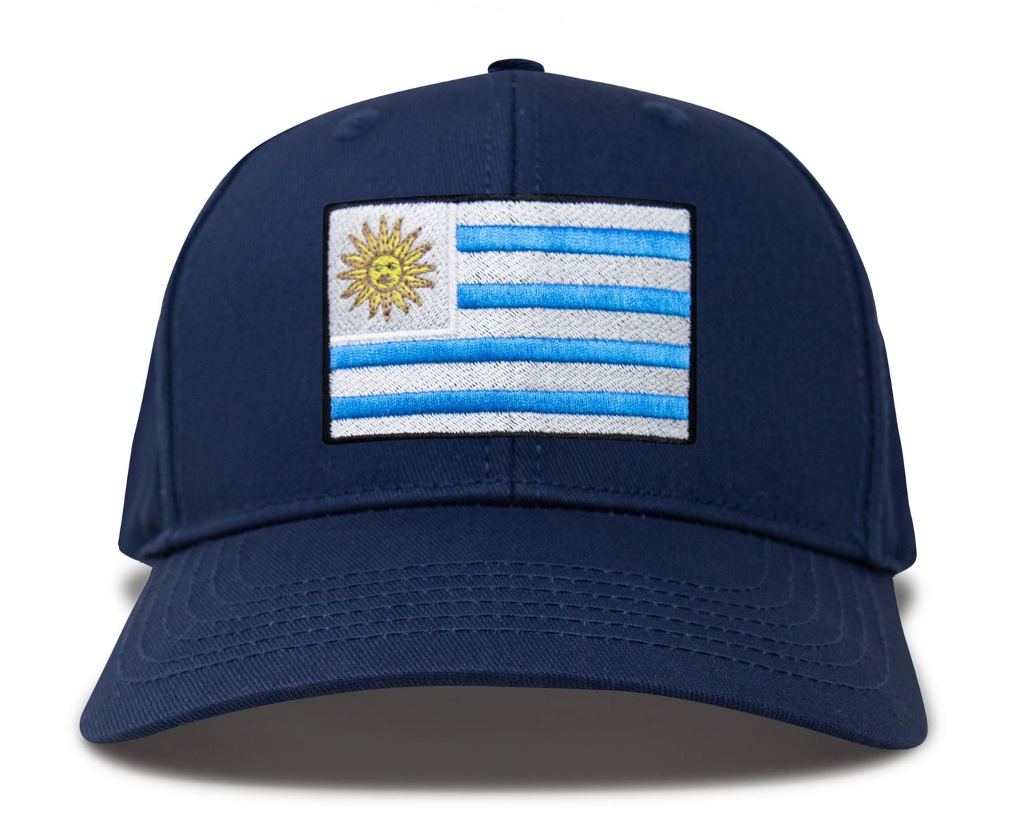 International Tie Country Hat for Men and Women, Adjustable Snapback Trucker Baseball Cap with Embroidered Patch (Uruguay, All Navy)