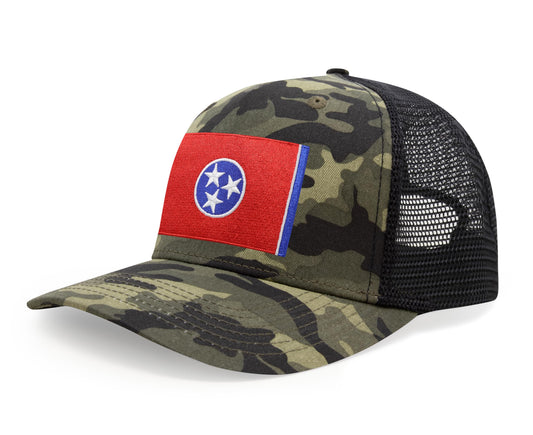 International Tie Premium Tennessee Flag Patch Hat for Men and Women - Snapback Trucker Baseball Cap (Camouflage)