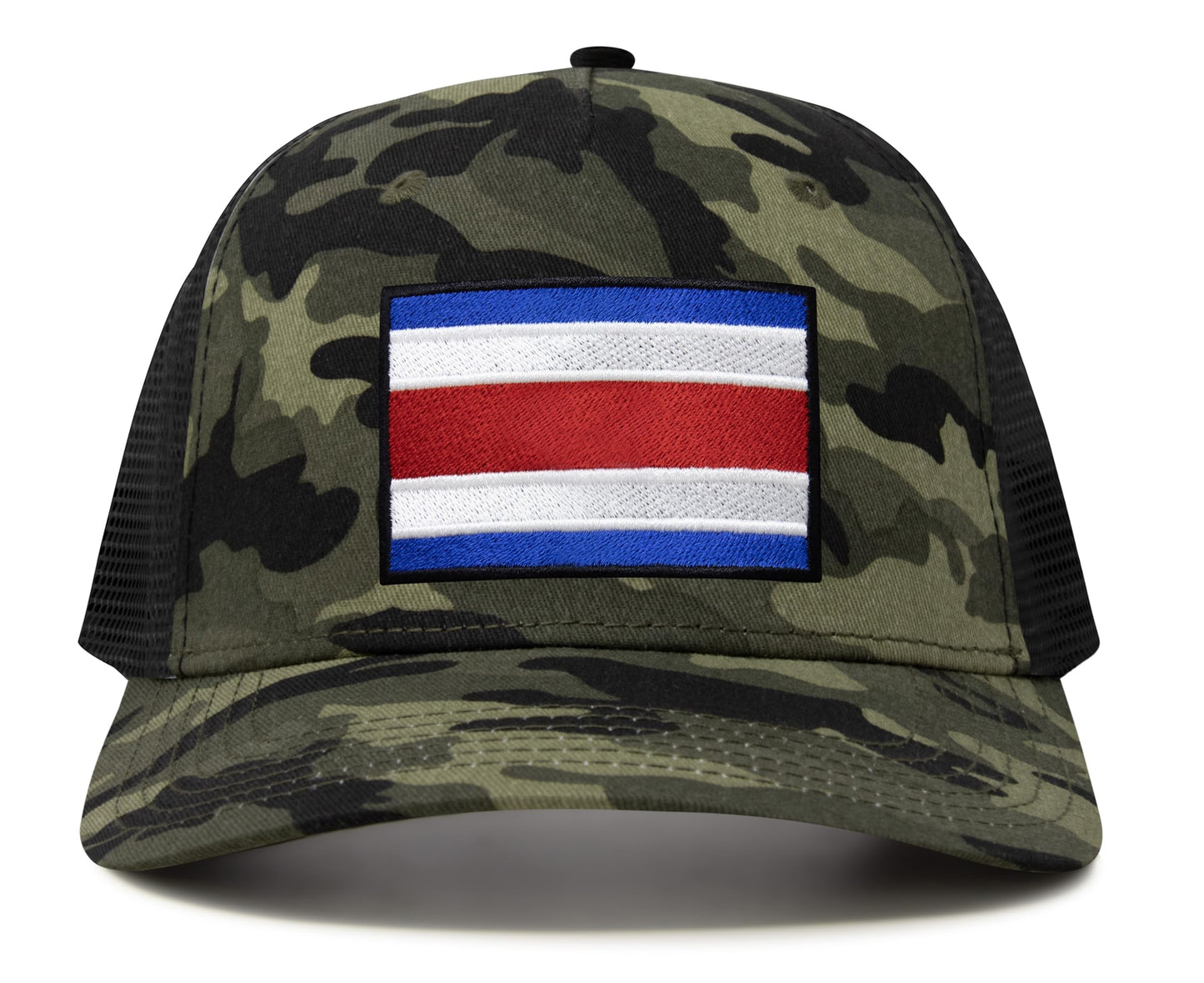 International Tie Country Hat for Men and Women, Adjustable Snapback Trucker Baseball Cap with Embroidered Patch (Costa rica, Camouflage) - International Tie
