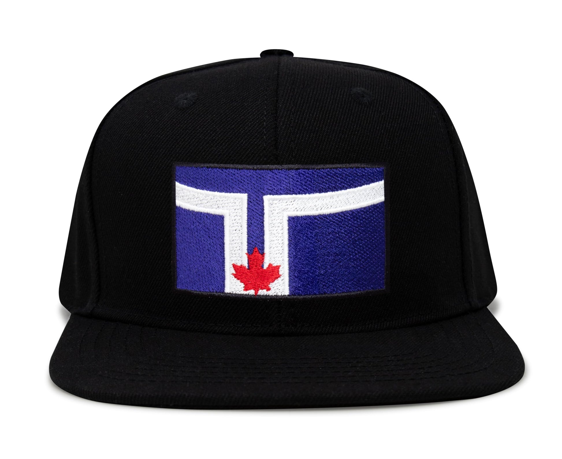 International Tie City Hat for Men and Women, Adjustable Snapback Trucker Baseball Cap with Embroidered Patch (Toronto, Black Flatbill) - International Tie