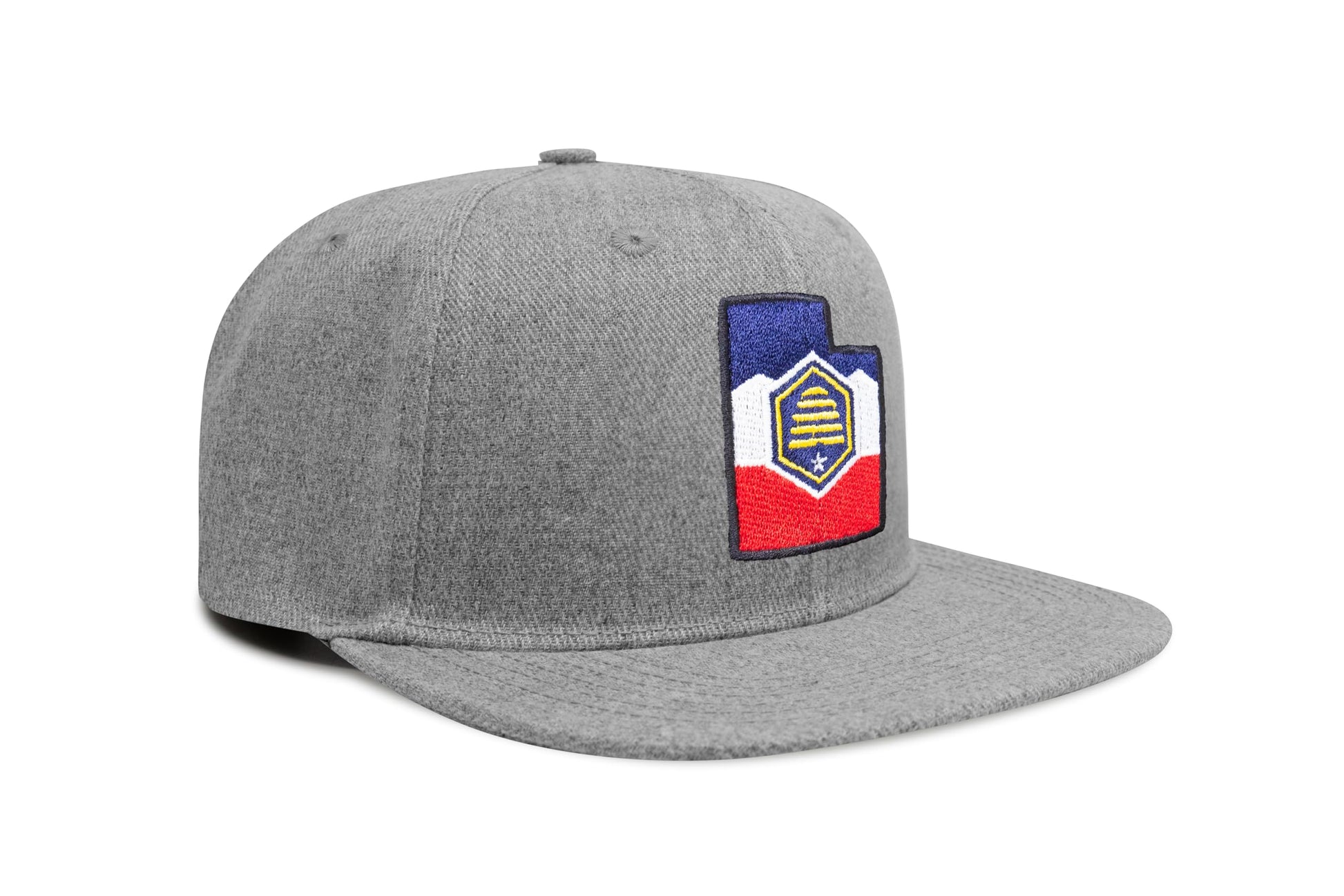 International Tie Stateline Flag Hat for Men and Women - Snapback Trucker Baseball Cap (Utah, Grey Flatbill) - International Tie