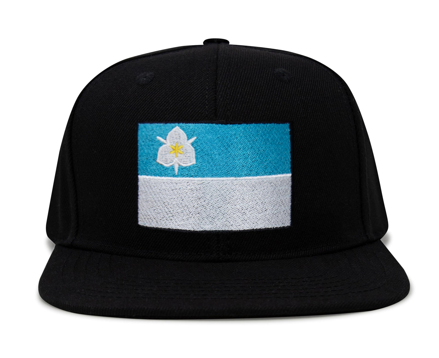 International Tie City Hat for Men and Women, Adjustable Snapback Trucker Baseball Cap with Embroidered Patch (Salt Lake City, Black Flatbill)