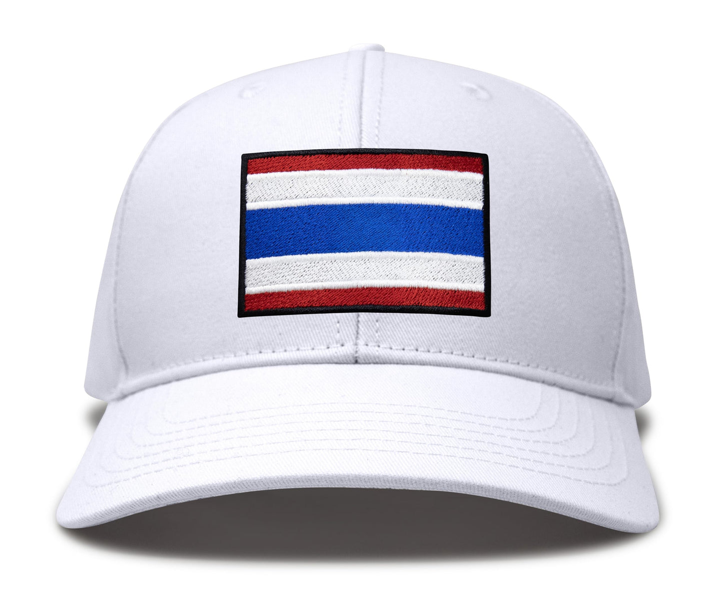 International Tie Country Hat for Men and Women, Adjustable Snapback Trucker Baseball Cap with Embroidered Patch (Thailand, All White) - International Tie