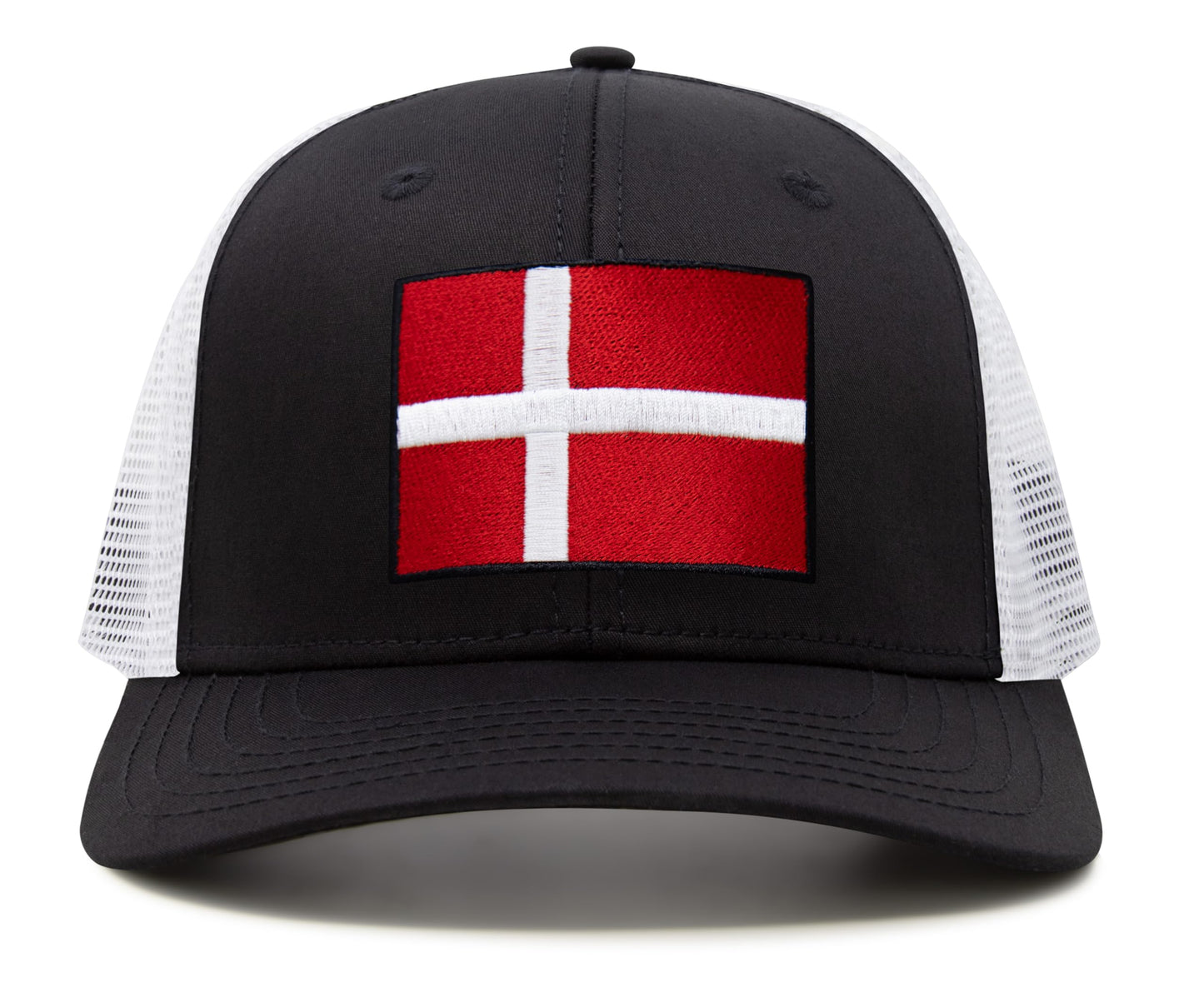 Denmark Flag Hat for Men and Women – Adjustable Snapback Baseball Cap by International Tie (Black White)