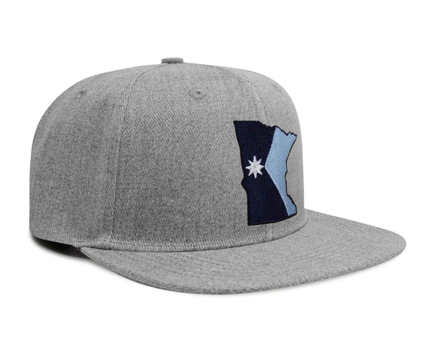 International Tie Stateline Flag Hat for Men and Women - Snapback Trucker Baseball Cap (Minnesota, Grey Flatbill)