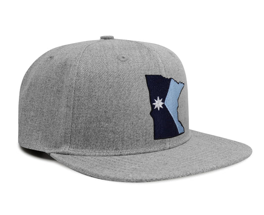 Minnesota Stateline Snapback Flatbill Hat I Grey Flatbill