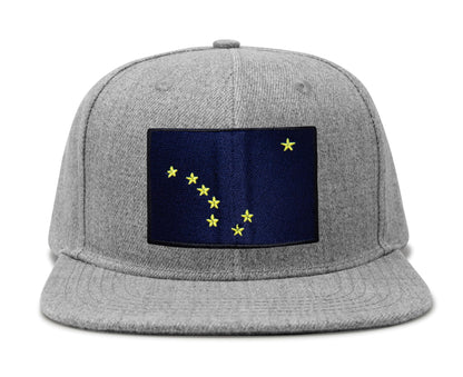 International Tie Premium Alaska Flag Hat for Men and Women - Snapback Trucker Baseball Cap (Grey Flatbill)