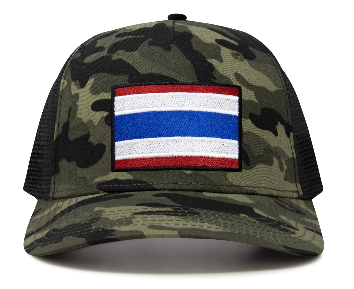 International Tie Country Hat for Men and Women, Adjustable Snapback Trucker Baseball Cap with Embroidered Patch (Thailand, Camouflage) - International Tie