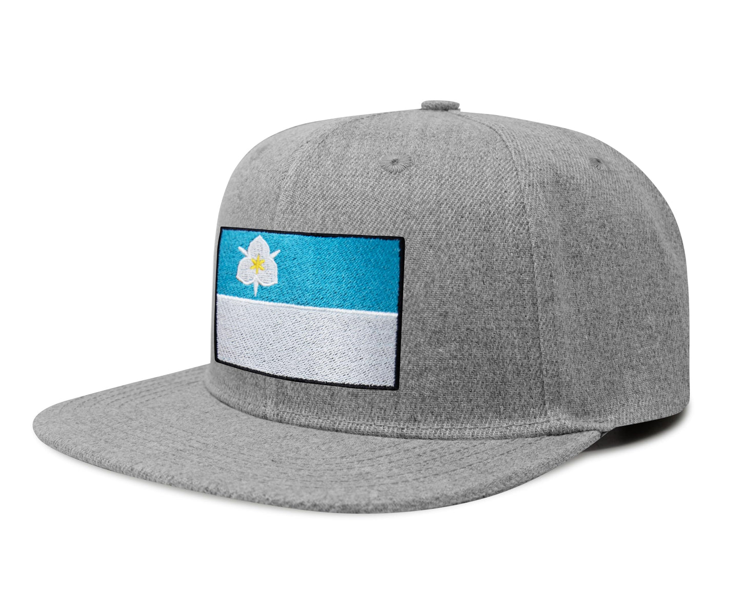 International Tie City Hat for Men and Women, Adjustable Snapback Trucker Baseball Cap with Embroidered Patch (Salt Lake City, Grey Flatbill)