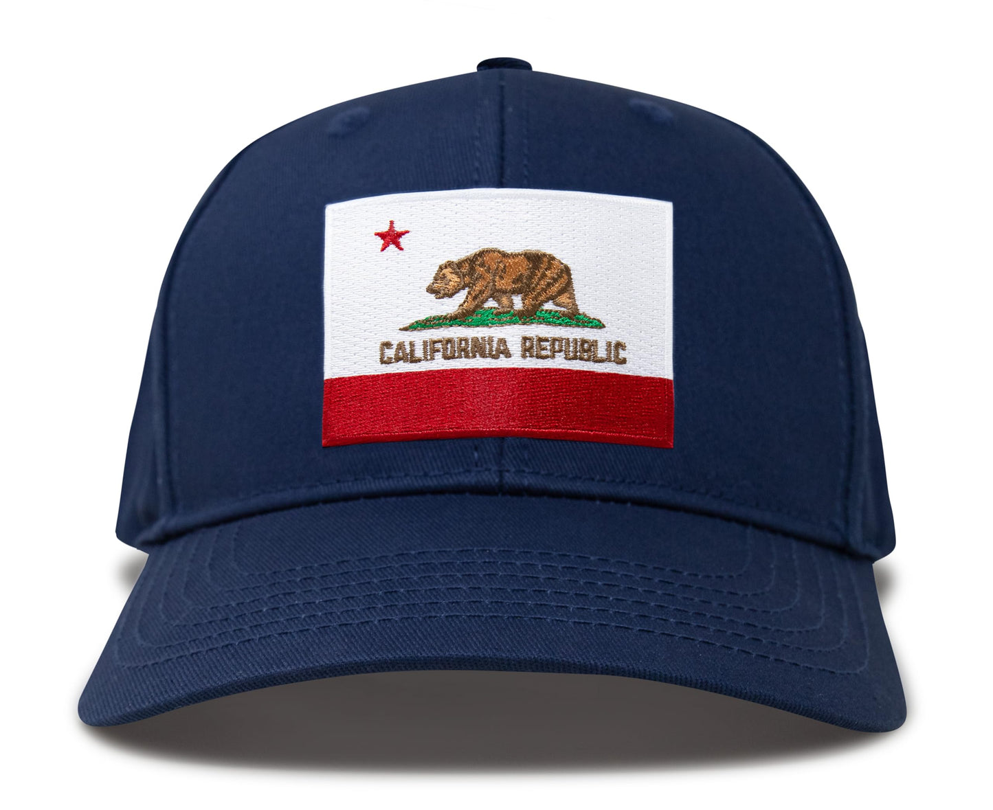 International Tie Premium California Flag Hat for Men and Women - Snapback Trucker Baseball Cap (All Navy)