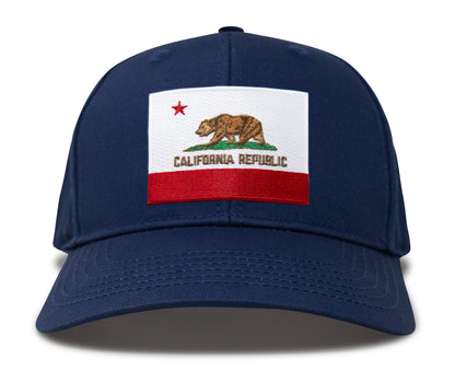 International Tie Premium California Flag Hat for Men and Women - Snapback Trucker Baseball Cap (All Navy)