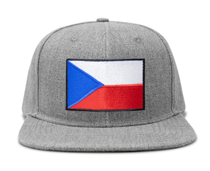 Czech Republic Flag Hat for Men and Women – Adjustable Snapback Baseball Cap by International Tie (Grey Flatbill)