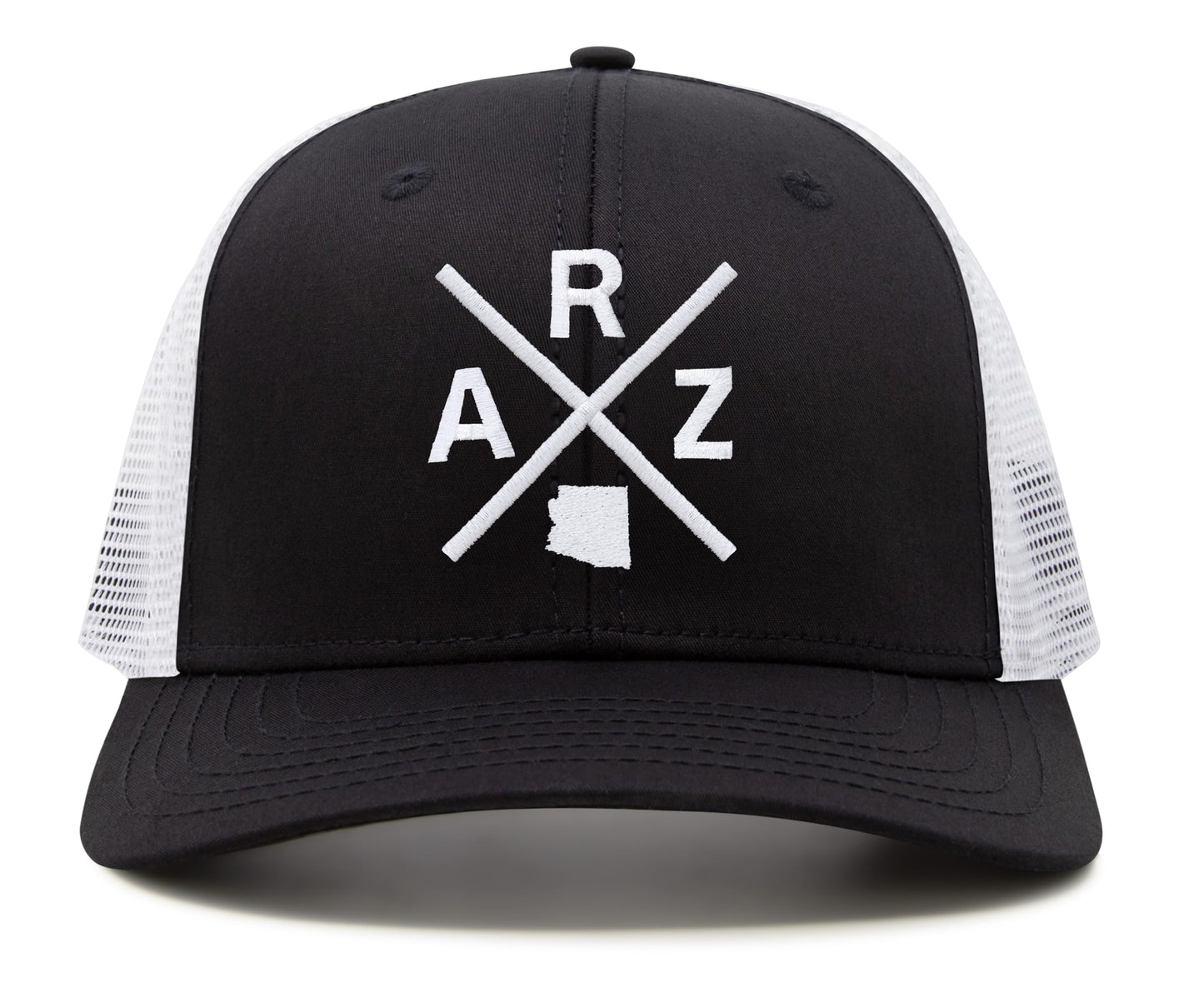 International Tie ARZ (Arizona) - Hat for Men and Women - Snapback Trucker Baseball Cap (Black/White)