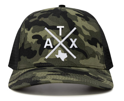 International Tie Austin ATX Trucker Hat for Men and Women – Snapback Baseball Cap (Camouflage)