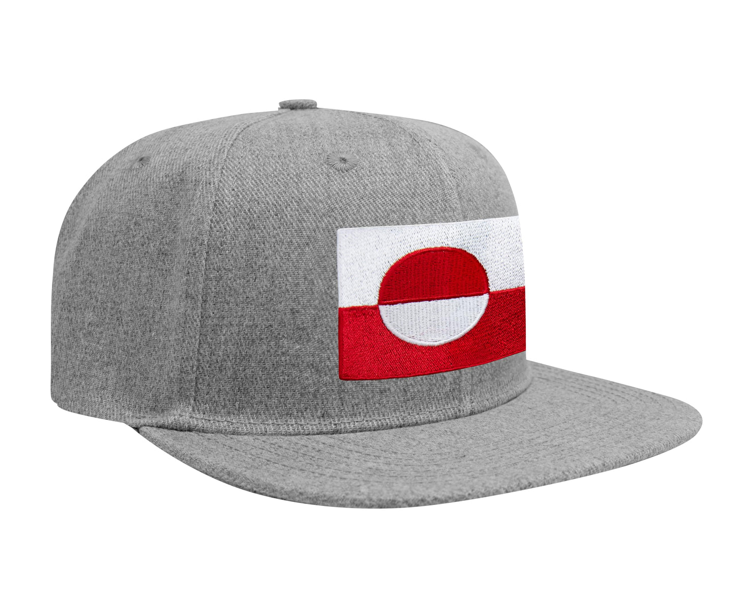 International Tie Country Hat for Men and Women, Adjustable Snapback Trucker Baseball Cap with Embroidered Patch (Greenland, Grey Flatbill) - International Tie