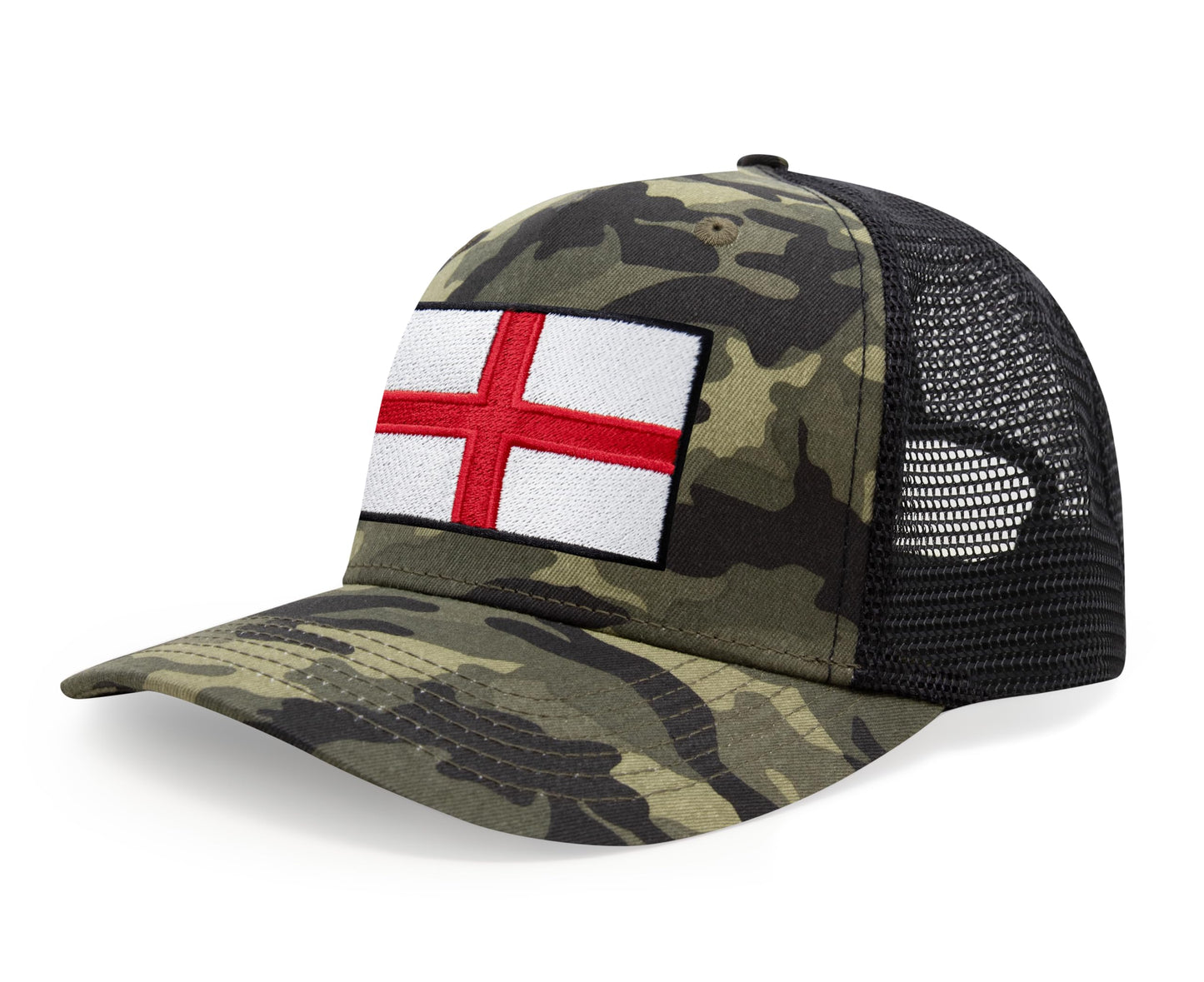 International Tie England - Saint George Flag Hat for Men and Women, Adjustable Snapback Trucker Baseball Cap (Camouflage)