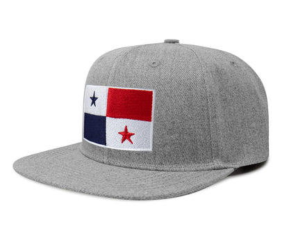 International Tie Panama Flag Hat for Men and Women - Adjustable Snapback Trucker Baseball Cap (Grey Flatbill)