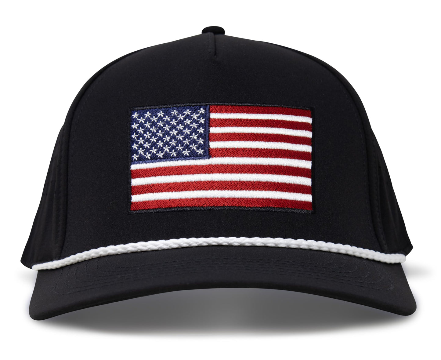 Performance Golf Hat – Adjustable Snapback Trucker Baseball Cap for Men & Women - Jetset Series (USA, Midnight Black)