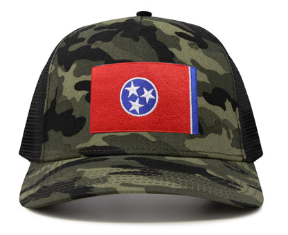 International Tie Premium Tennessee Flag Patch Hat for Men and Women - Snapback Trucker Baseball Cap (Camouflage)