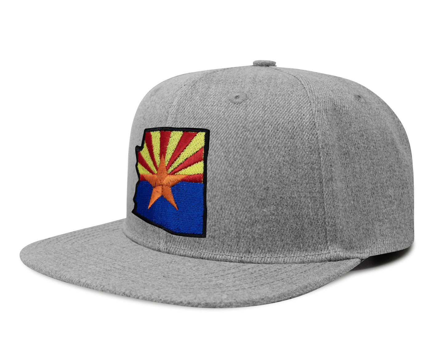 International Tie Stateline Flag Hat for Men and Women - Snapback Trucker Baseball Cap (Arizona, Grey Flatbill)