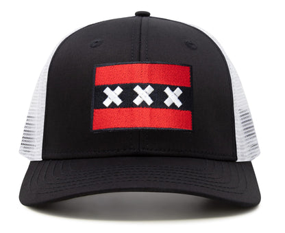 Amsterdam Flag Hat for Men and Women – Adjustable Snapback Baseball Cap by International Tie (Black White)