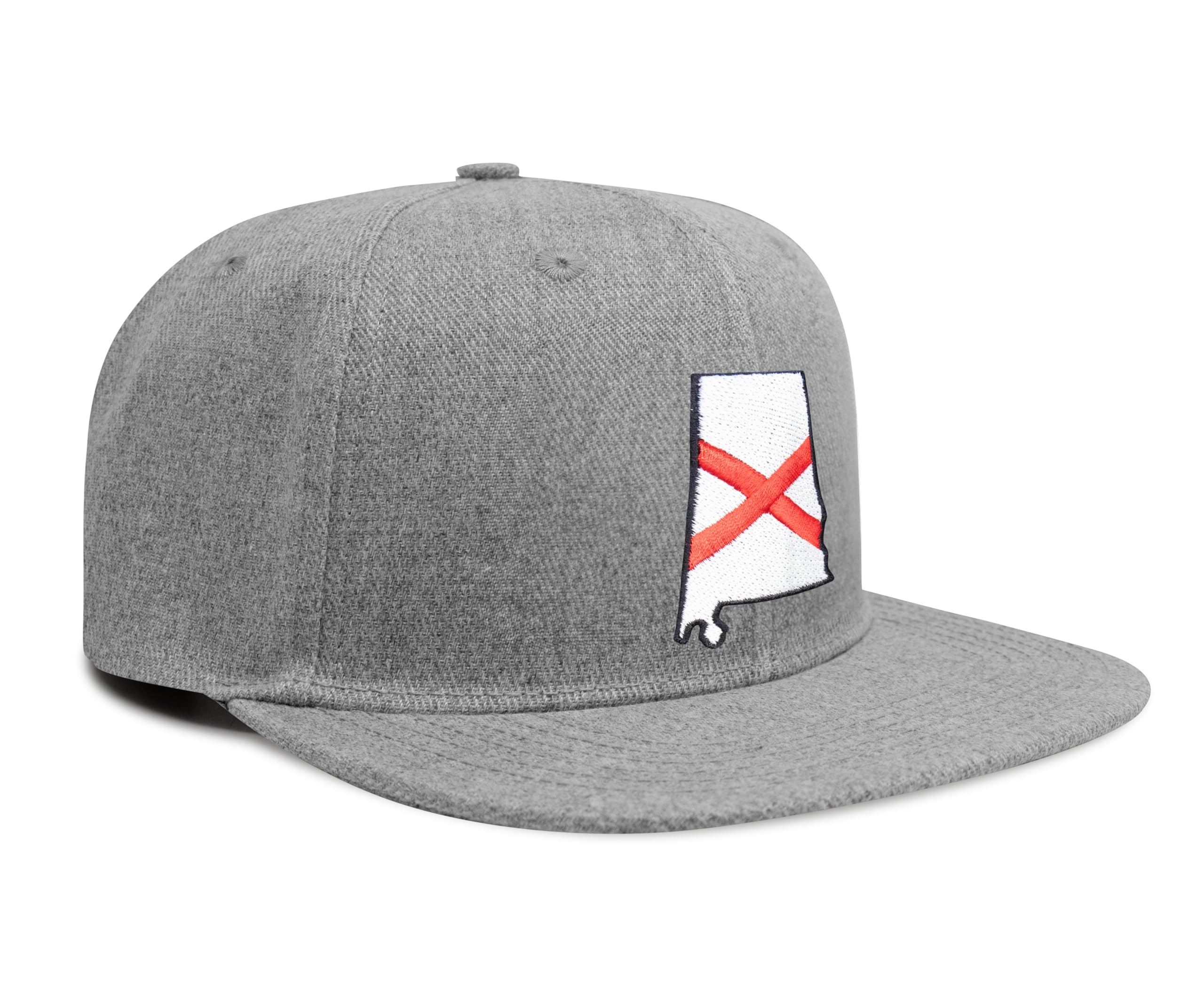International Tie Stateline Flag Hat for Men and Women - Snapback Trucker Baseball Cap (Alabama, Grey Flatbill)