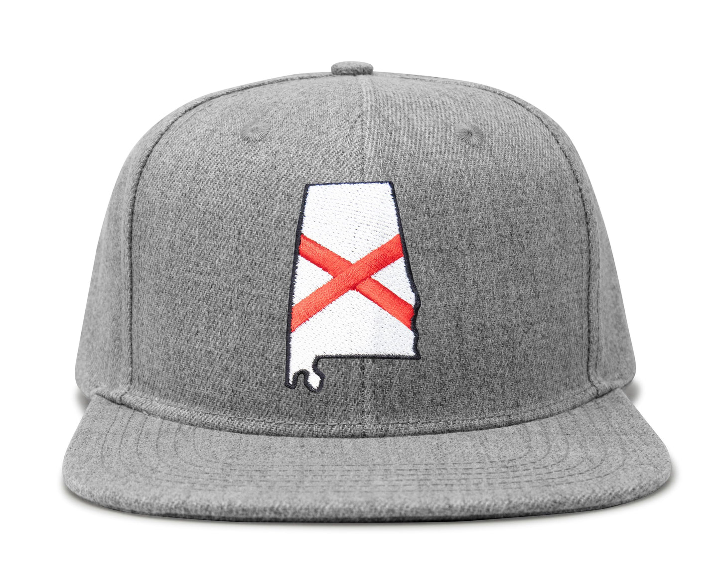 International Tie Stateline Flag Hat for Men and Women - Snapback Trucker Baseball Cap (Alabama, Grey Flatbill)