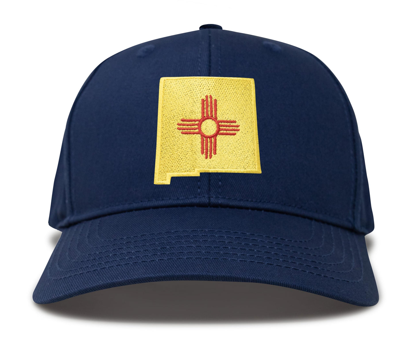International Tie Stateline Flag Hat for Men and Women - Snapback Trucker Baseball Cap (New Mexico, All Navy)
