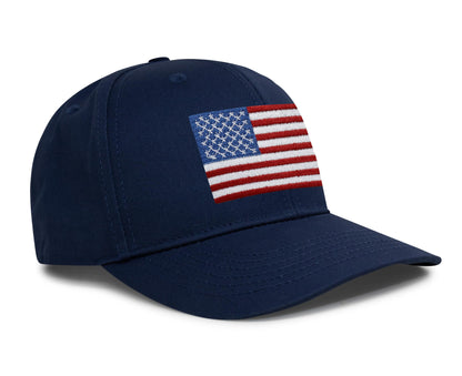 USA Flag Trucker Hat for Men and Women – Snapback Baseball Cap by International Tie (All Navy)