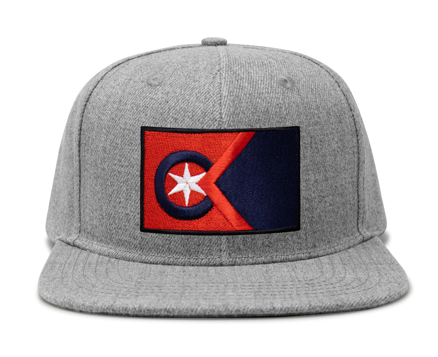 International Tie Cleveland Flag Hat for Men and Women - Adjustable Snapback Trucker Baseball Cap (Grey Flatbill)