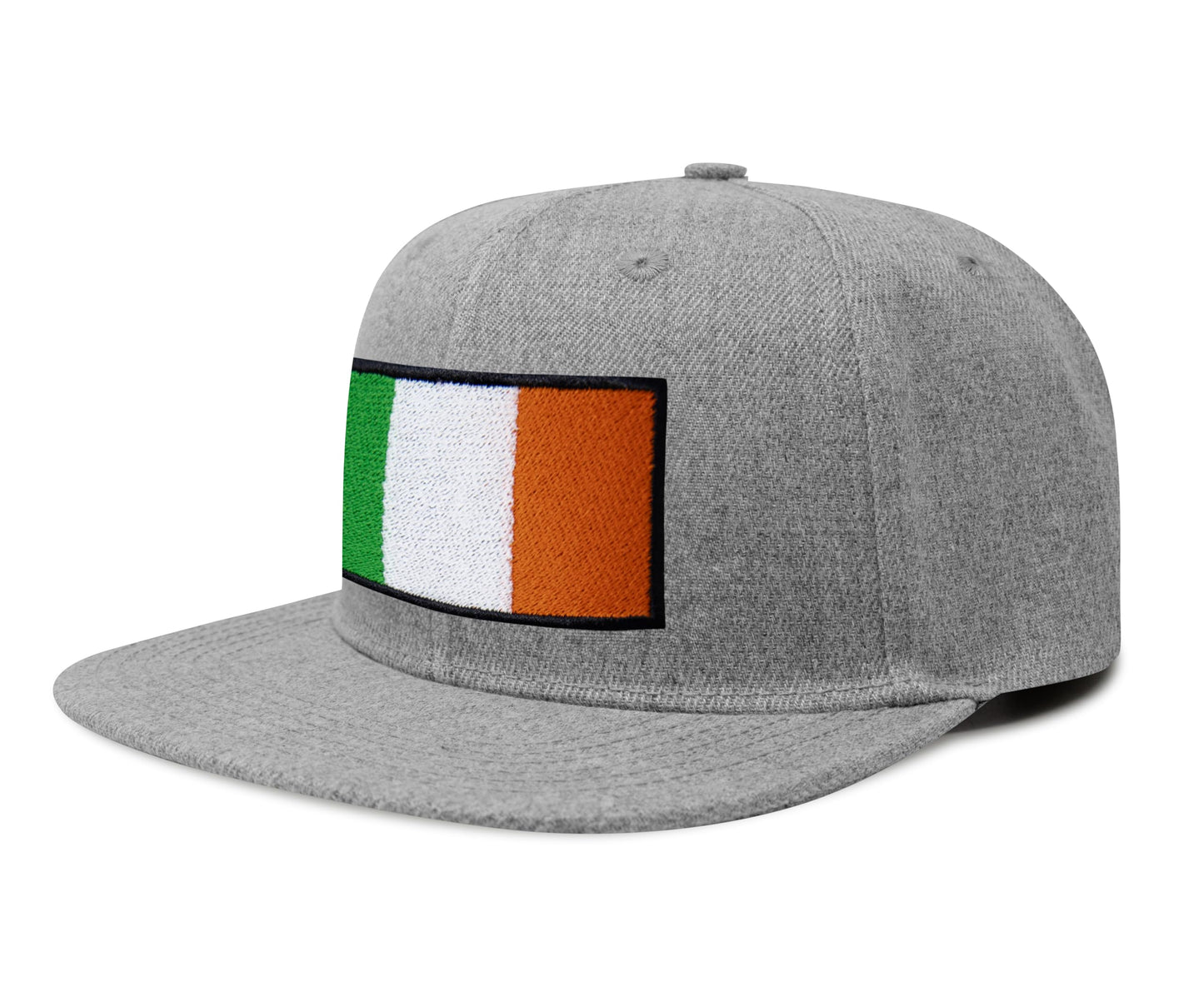 International Tie Irish Flag Hat for Men and Women - Ireland Snapback Trucker Baseball Cap (Grey Flatbill)