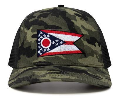 International Tie Premium Ohio - Flag Patch Hat for Men and Women - Snapback Trucker Baseball Cap (Camouflage)