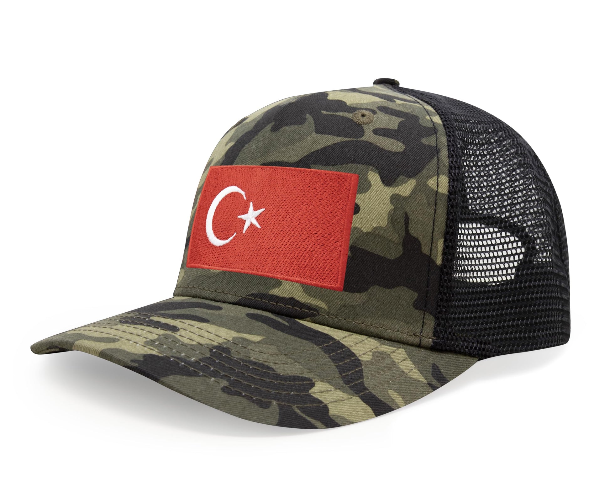 International Tie Country Hat for Men and Women, Adjustable Snapback Trucker Baseball Cap with Embroidered Patch (Turkey, Camouflage) - International Tie
