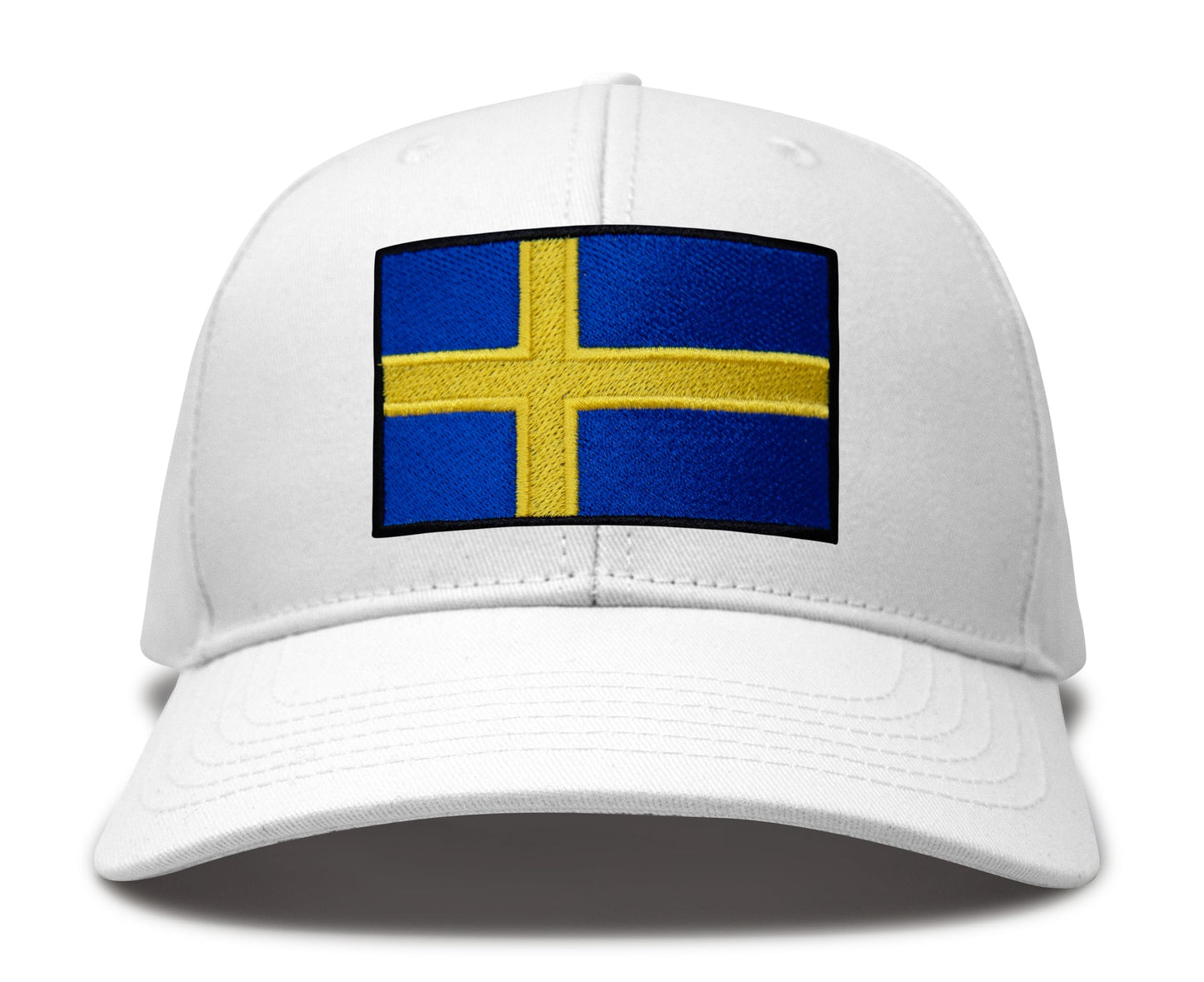 International Tie Swedish Flag Hat for Men and Women - Sweden Snapback Trucker Baseball Cap (All White)