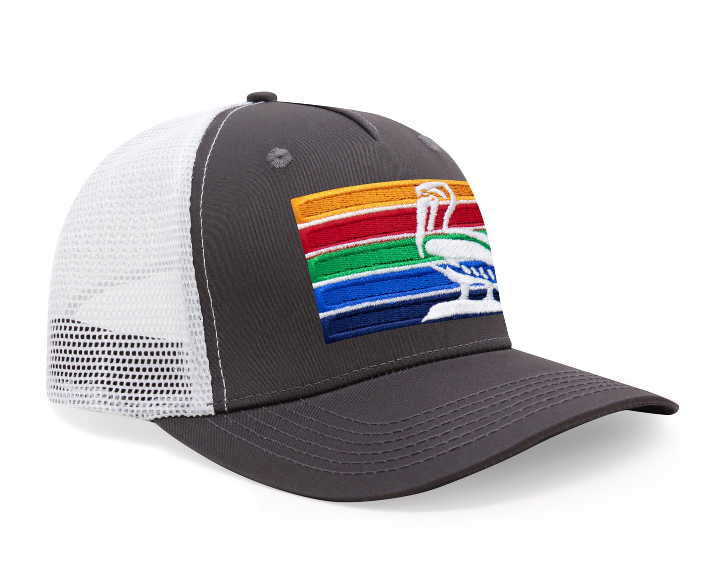 International Tie St. Petersburg Trucker Hat – Adjustable Embroidered Snapback Cap for Men and Women (Grey/White)