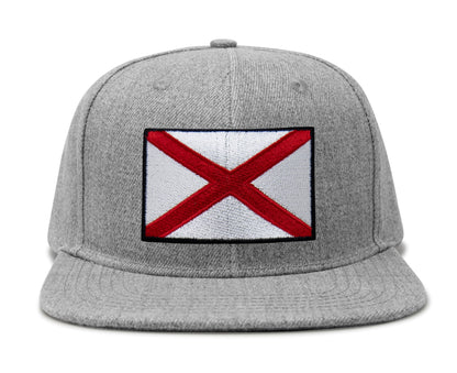 Alabama Flag Hat for Men and Women – Snapback Trucker Baseball Cap by International Tie (Grey Flatbill)