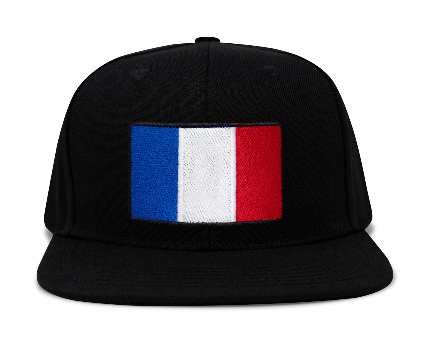 International Tie French Flag Hat for Men and Women - France Snapback Trucker Baseball Cap (Black Flatbill)
